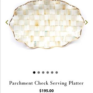 MacKenzie -Childs Parchment Check Platter - New